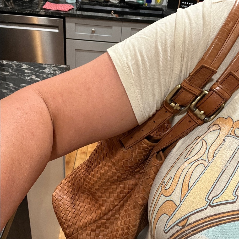Genuine woven leather large shoulder bag - Picture 10 of 13